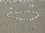 Love heart made of pebbles
